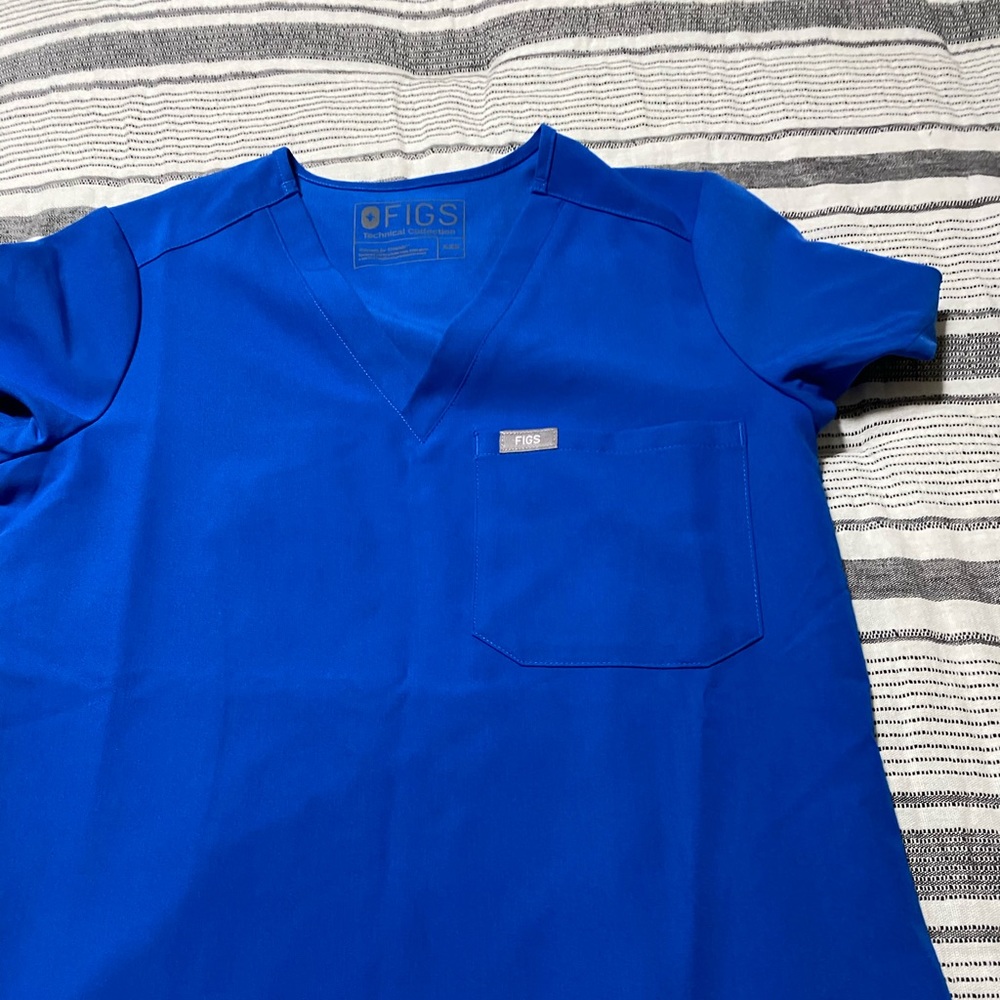 Royal blue scrub top